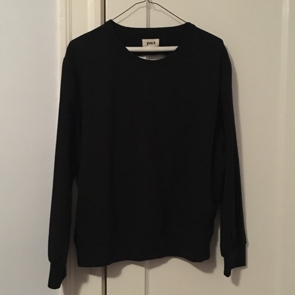 Pact Crewneck Sweatshirt with Back Cutout NWOT